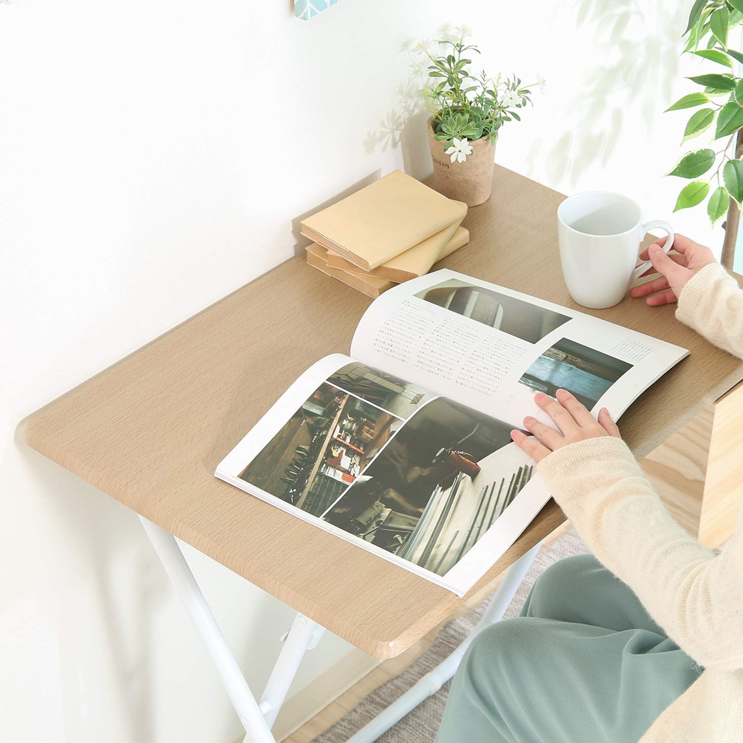 人気商品 幅70cm デスクセット 奥行50cm 折りたたみテーブル ホワイト 不二貿易 19358 USTAUSTRALIA_COM_AU