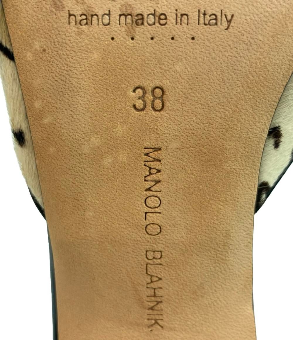 マノロブラニク レオパード柄ハラコミュール メイセール レディース