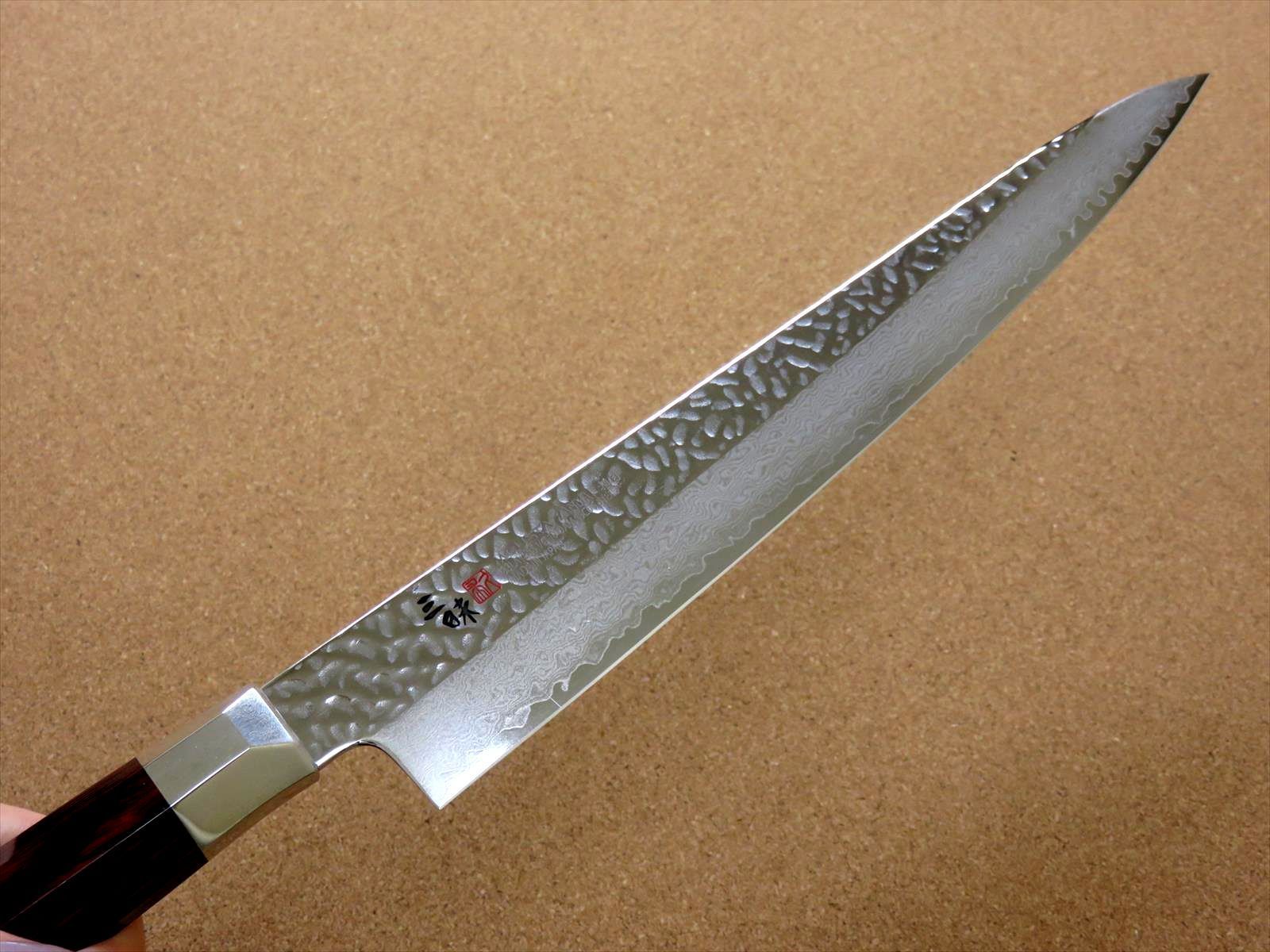 関の刃物 筋引包丁 270mm 三昧 シュープリーム槌目 ダマスカス33層