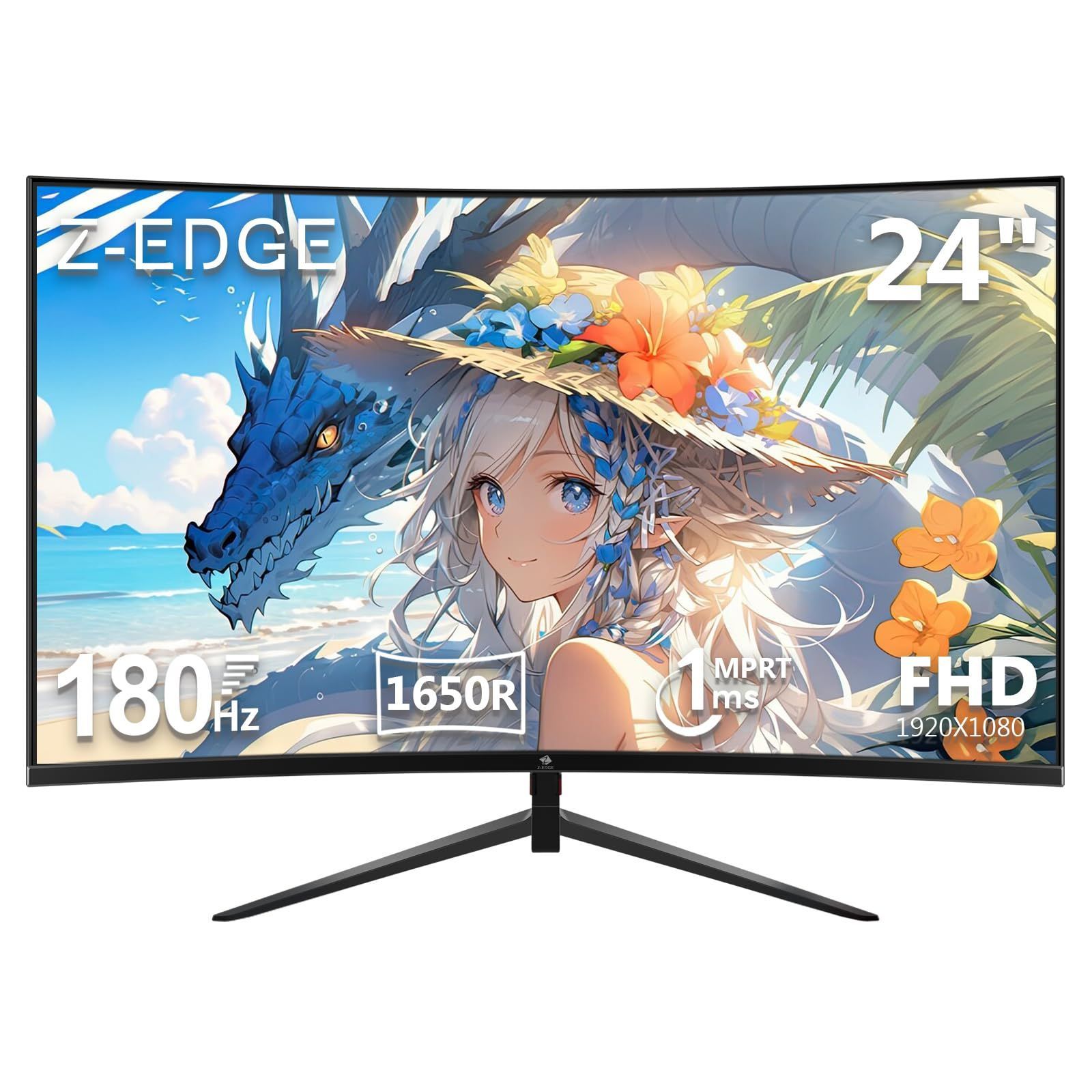 文房具・事務用品 【人気商品】UG24 1920x1080/非光沢/VAパネル/超薄型/HDR(標準輝度:300cd/㎡)/1ms/R1650曲面/FreeSync/HDMI/DisplayPort/スピーカー内蔵 FHD LED ディスプレイ 180Hz 24インチ 湾曲ゲー