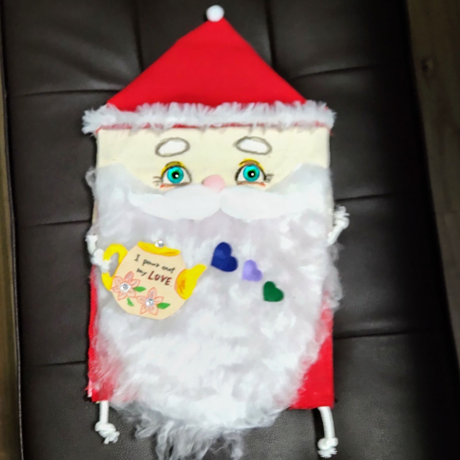 約45cm 愛情を注ぐ大きなサンタさん 四角いサンタクロース ドール 人形