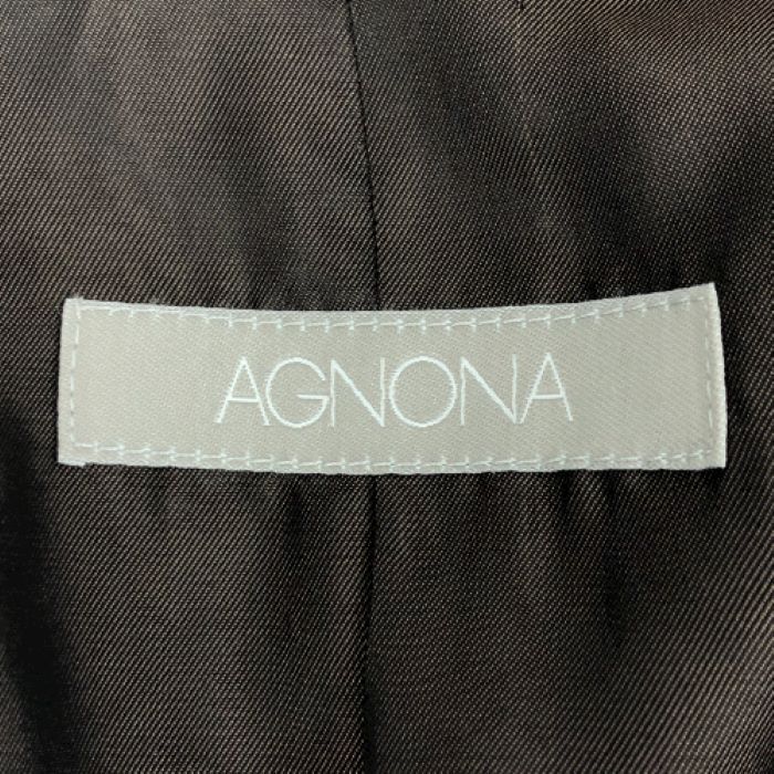 アニオナ AGNONA ロングコート アルパカコート 半裏 サイズ42 ブラウン【中古】