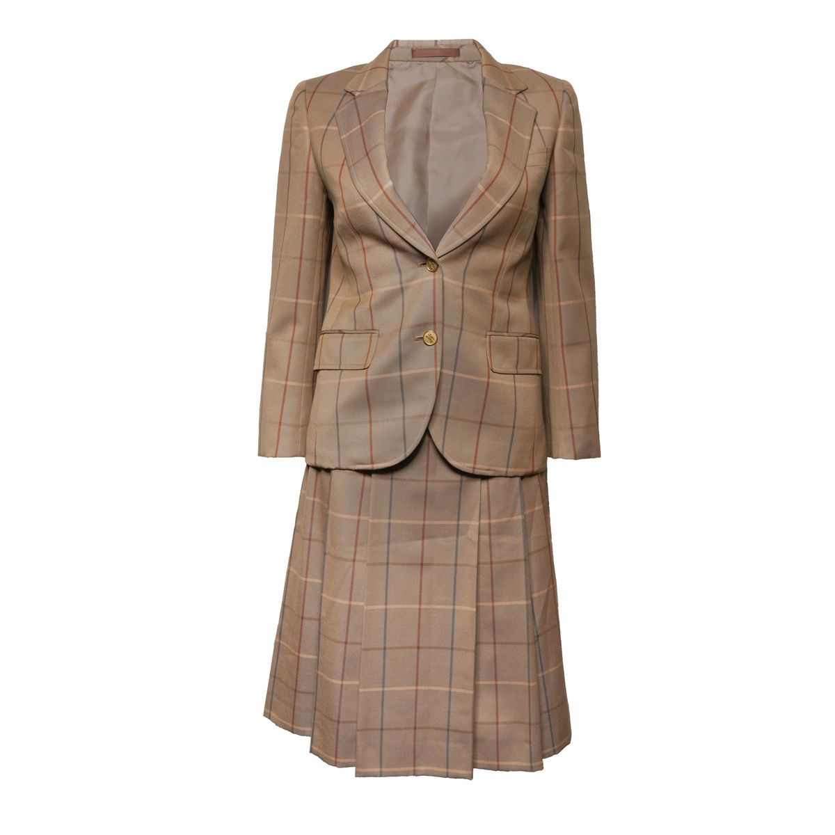 バーバリー スーツ Size 7 ウール チェック スカート