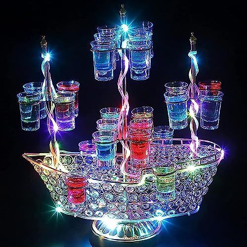 船 QuiExact テキーラ観覧車 LED酒ボトルの表示棚 12カップ バー
