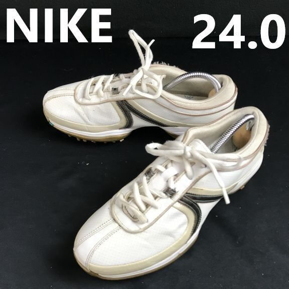 NIKE/ナイキレザー/ゴルフシューズ【size:レディース7/24.0/white/白系】sneakers/Shoes/trainerssQ-632