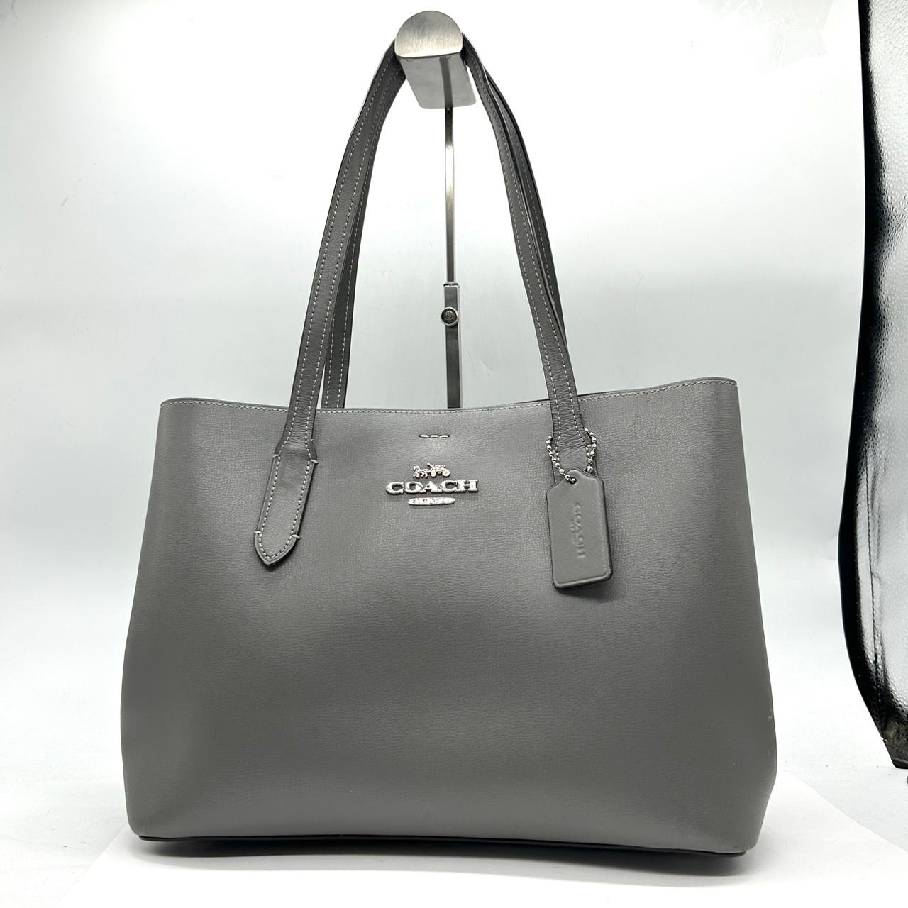 コーチ エンボス加工 グレー トートバッグ クリーニング済】COACH コーチ トートバッグ F48733 ハンドバッグ