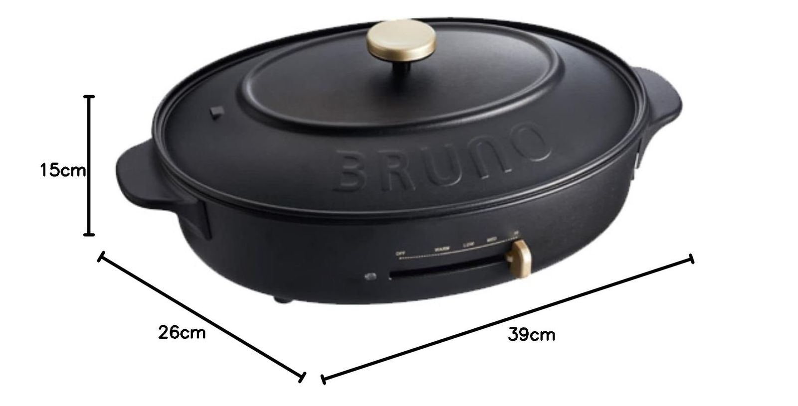 迅速発送 BRUNO ブルーノ オーバルホットプレート 本体 プレート3種 たこ焼き 深鍋 平面 ブラック Black 黒 おしゃれ かわいい これ1台 一台 蓋 ふた付き 1200w 温度調節 洗いやすい 1人 2人 3人用 小型 ひとり暮らし にも