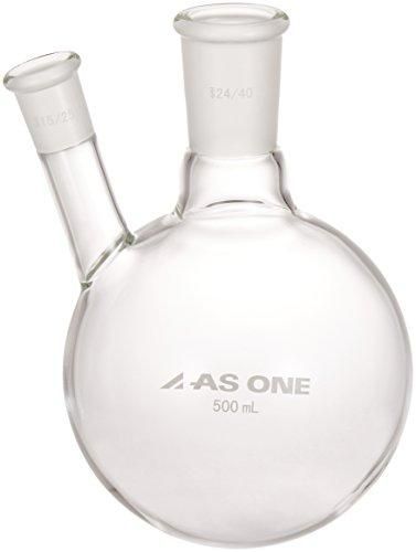 新品・2営業日で発送】アズワン 二つ口フラスコ 500mL 側管摺合 15