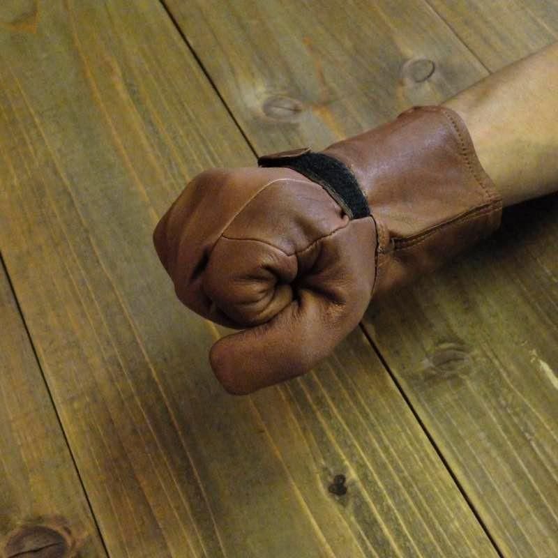 送料無料 NAPA GLOBE ディアスキンレザー ガントレットグローブ 冬向き ブラウン DECORATOM_COM_BR