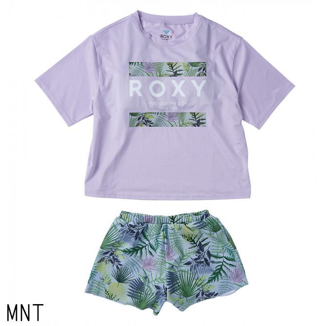 【MNT】ロキシー Roxy キッズ　MINI SIMPLY BOTANICAL ラッシュTシャツ付き 水着 3点セット スウィムウェア 子ども服