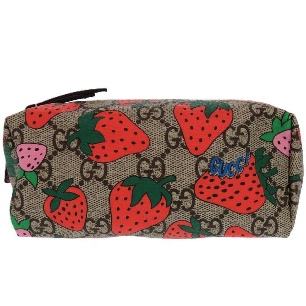GUCCI コスメティックポーチ　ポーチ　グッチ GUCCI グッチ GGキャンバス ブラウン×ブラック 化粧ポーチ
