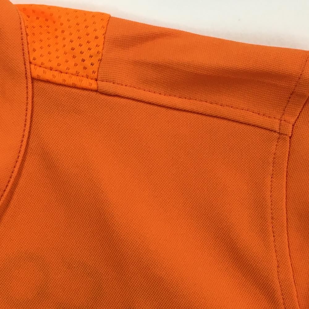 激安買い取り ルコック 半袖ハイネックシャツ オレンジ×パープルネイビー ハーフジップ ロゴプリント レディース L ゴルフウェア le coq sportif