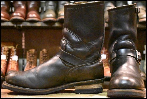 10.5D PT91プリント レッドウィング 2268 エンジニア ブラッククローム スチールトゥ プルオン ブーツ redwing HOPESMORE FI400