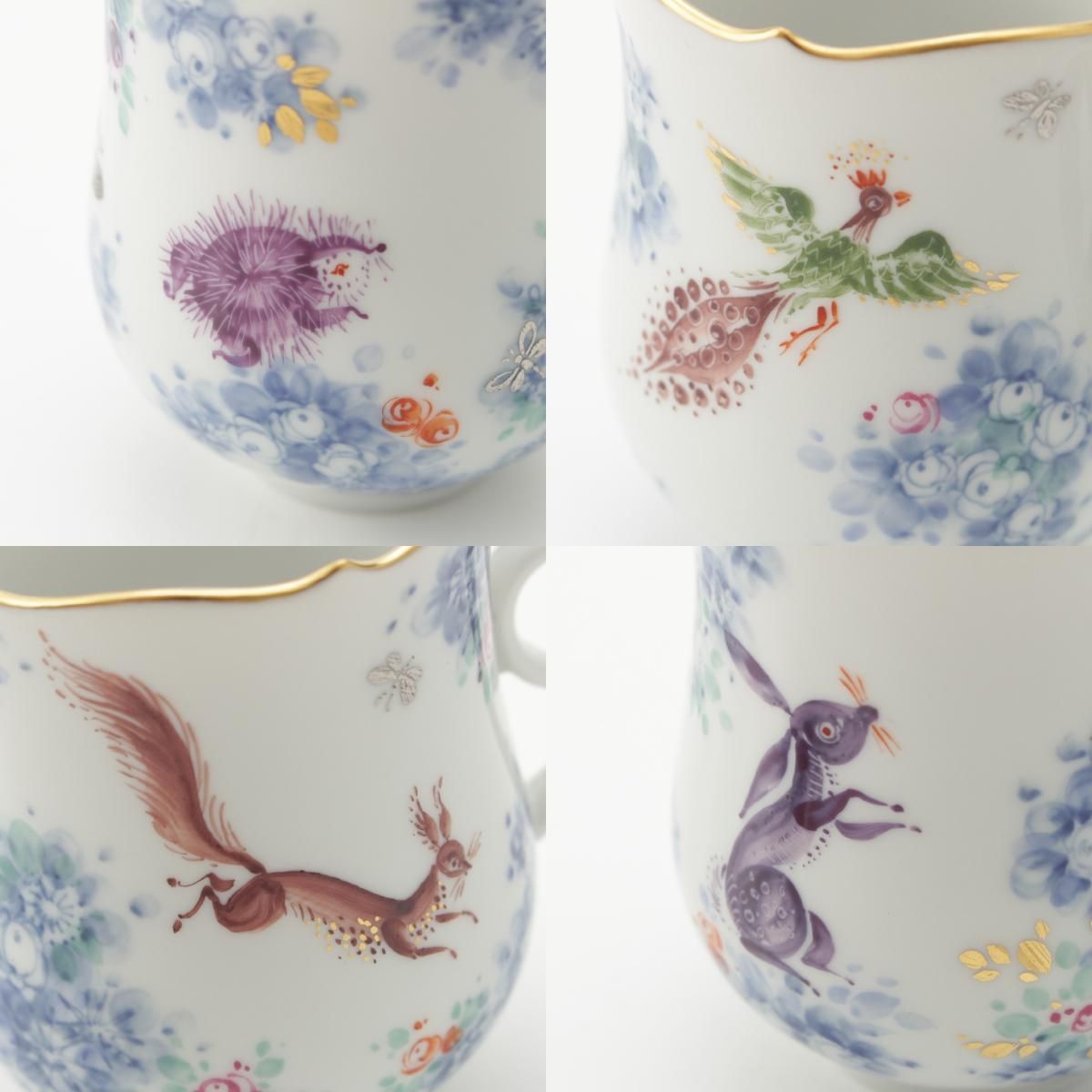 MEISSEN - マイセン ミッドサマーナイトドリーム 真夏の夜の夢 モカ デミタス ティーカップ＆ソーサ― 6客セット 食器 ホワイト【中古】 MEISSEN - マイセン ミッドサマーナイトドリーム 真夏の夜の夢