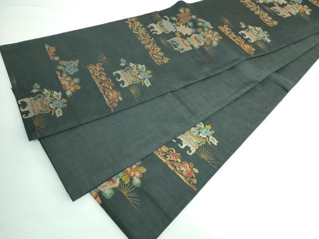 平和屋本店□極上 名門木屋太 今河織物 六通柄袋帯 陶器花文 逸品  