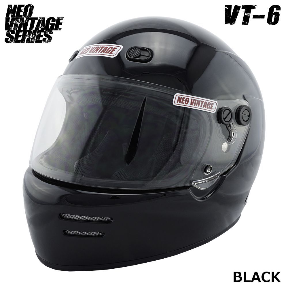 新品コレクション放出 ネオレトロスタイルヘルメットマットブラック NEO VINTAGE SERIES VT-6 3カラー 3サイズ M L XL ヘルメット バイク