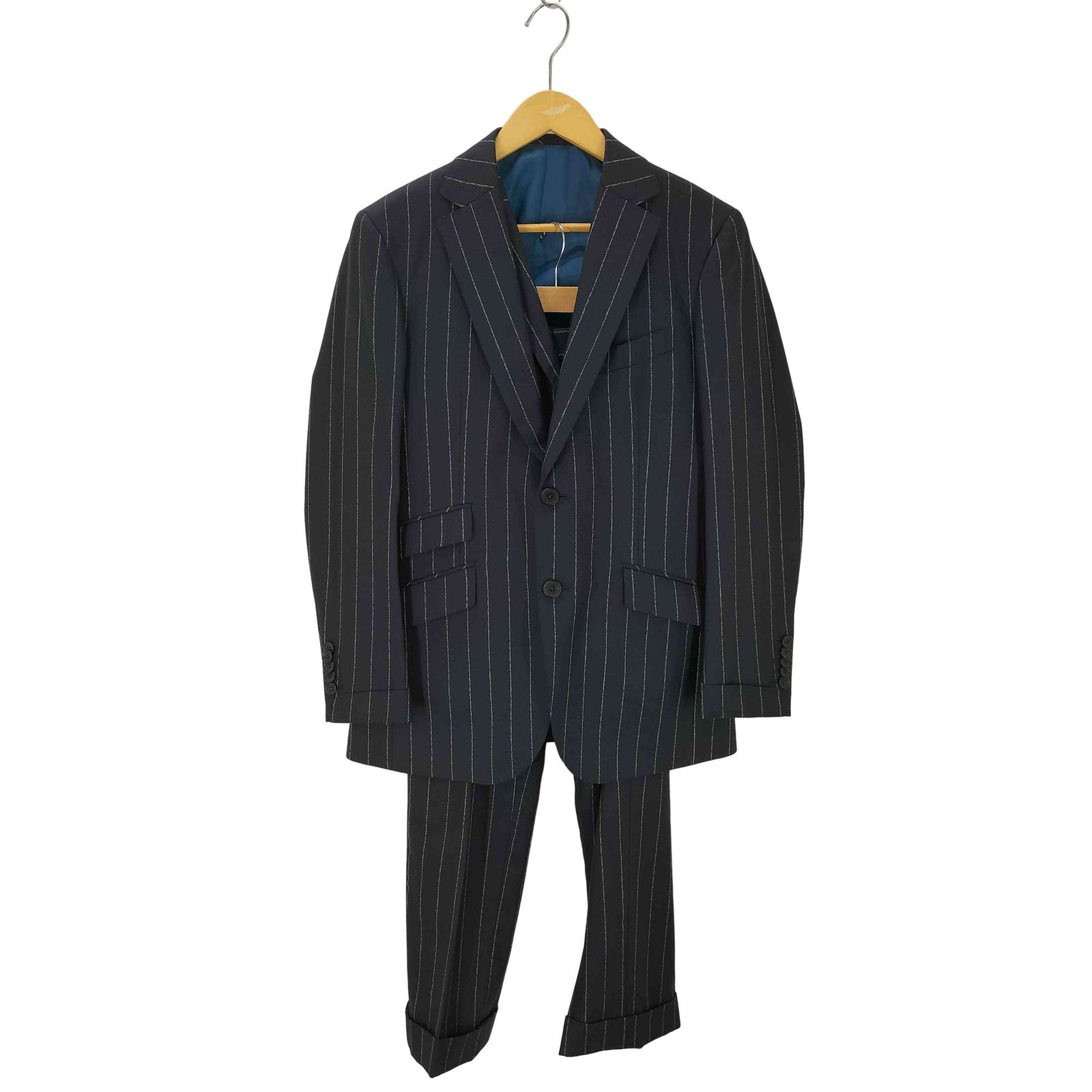 美品】SUIT SELECT 3ピース セットアップ ネイビー 極美品 スーツ