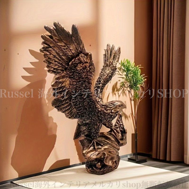 置き物 オブジェ イーグル 鷲 ワシ 鳥 羽根 飛び立つ バード