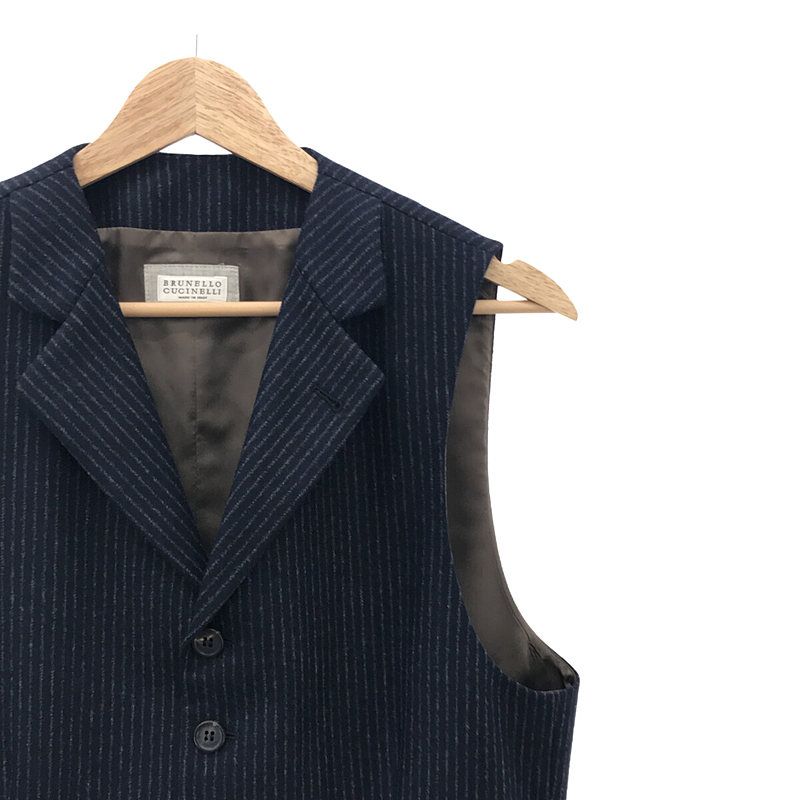 BRUNELLO CUCINELLI ウール ストライプ ジレ 美品】 BRUNELLO CUCINELLI / ブルネロクチネリ | ウール