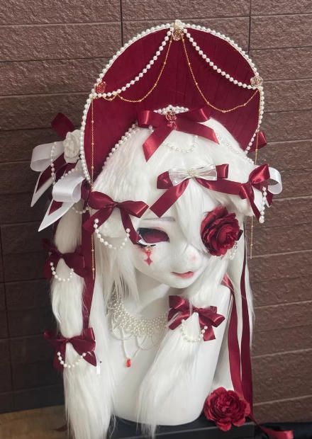 着ぐるみヘッド kigurumi NO.131 うさぎ 赤 ファースーツ 全頭ヘッド