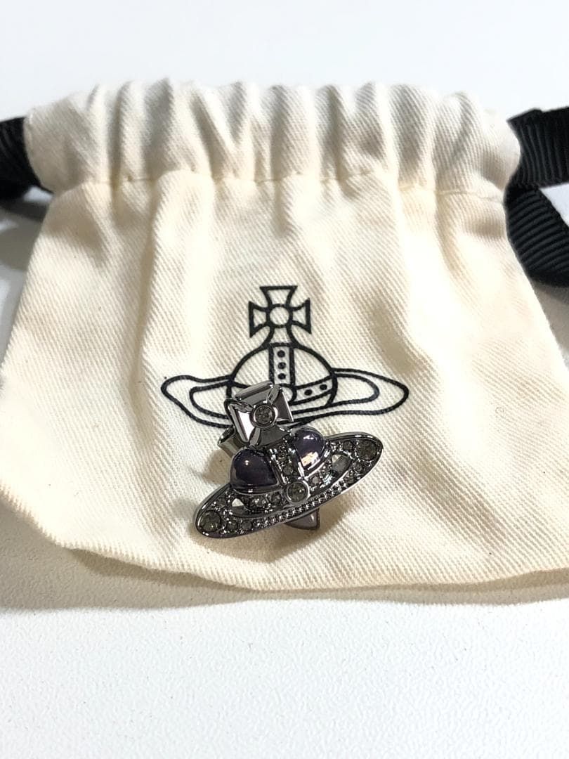 029080 vivienne westwood ハート オーブ ピアス ガンメタ 片耳 シングル ヴィヴィアンウエストウッド
