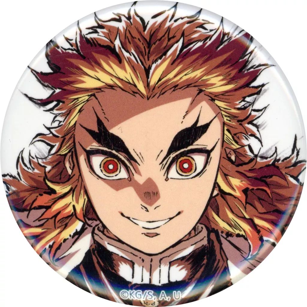 中古】バッジ・ピンズ 煉獄杏寿郎(A/正面/顔アップ) 44mm缶バッジ 「鬼