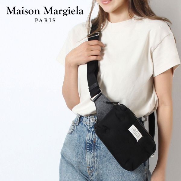 24SSモデル メゾン マルジェラ Maison Margiela  ユニセックス グラムスラム Glam Slam スポーツボディバッグ【ブラック】 SB2WG0011 P1511 T8013/【2024SS】l-bag