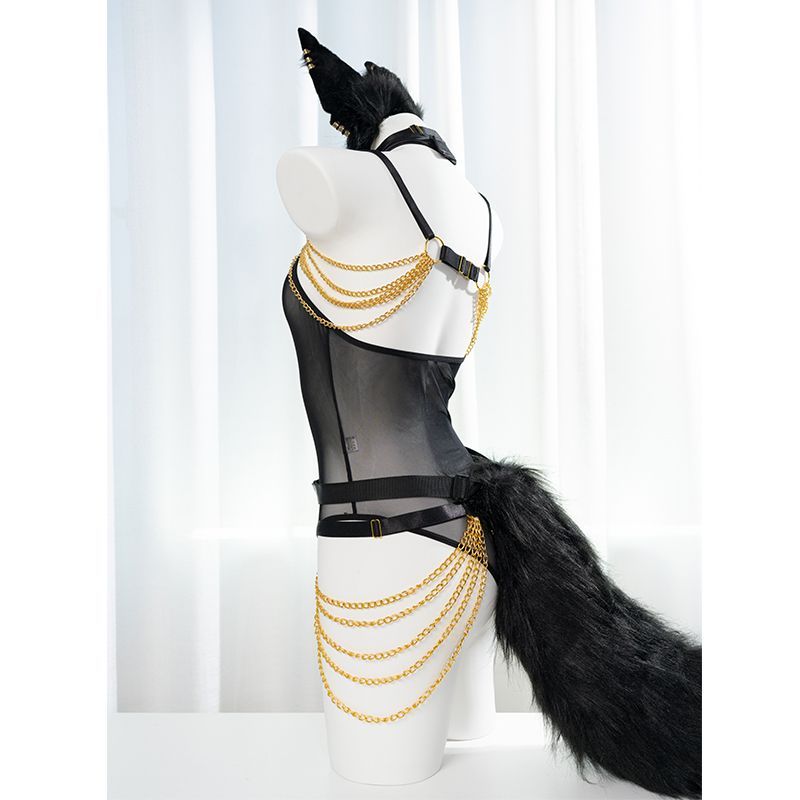 きつね耳しっぽ セクシー エジプト風すけべランジェリー 手作り モコモコ COSPLAY アクセサリー コスプレ コスチューム用  勝負下着レオタード 女王様 衣装 仮装 変装 文化祭 イベント パーティー 学園祭 お遊戯 男女兼用 きつね耳しっぽ エロランジェリー 手作り アクセサリー コスプレzrsd05