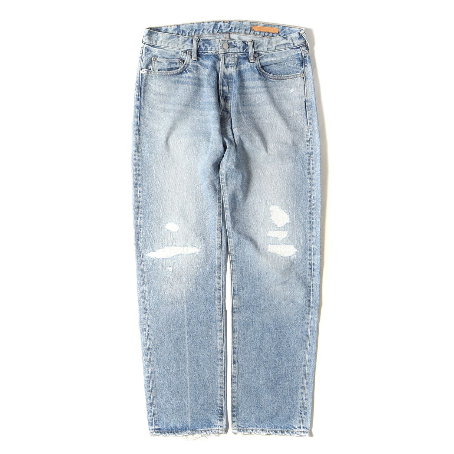 Ron Herman ロンハーマン パンツ サイズ:31 ヴィンテージ加工 クラッシュリペア テーパード デニムパンツ John Denim Pants インディゴ 日本製 ボトムス ボタンフライ ジーンズ ジーパン【メンズ】