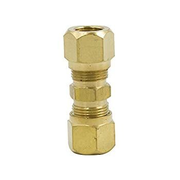 Legines DOT 真鍮 ナイロン エアブレーキチューブ 継手 ユニオン 3/8インチ 圧縮チューブ x 3/8インチ 圧縮チューブ 2個