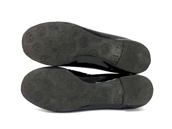 トリーバーチ バレエシューズ フラットシューズ ブラック レザー 25.5 TORY BURCH トリーバーチ フラットシューズ サイズ7 ブラック