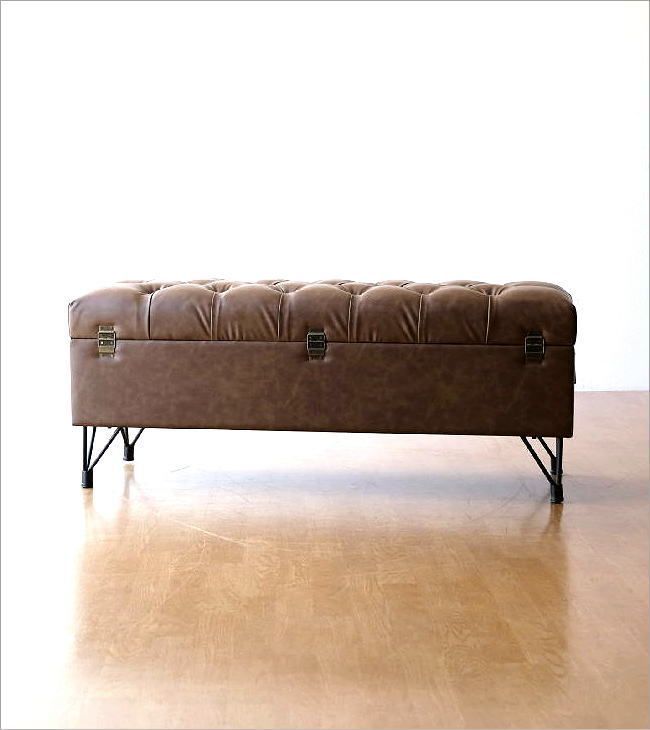 ベンチ 収納付 ソファ スツール おしゃれ トランクベンチ ヴィンテージ