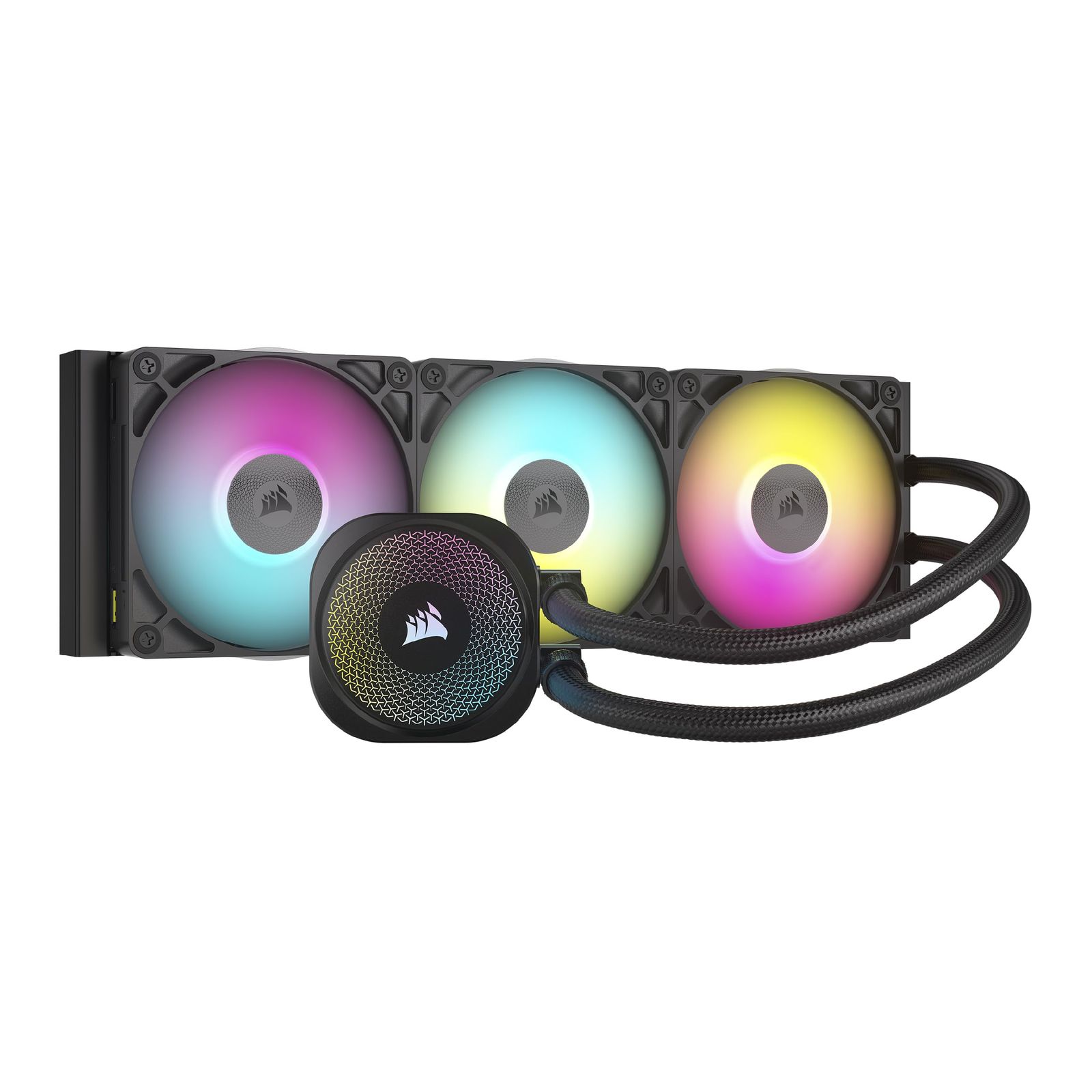 CORSAIR iCUE LINK TITAN 360 RX RGB 水冷式 CPU クーラー ? RX120 RGB ファン搭載 ? IntelR LGA 1851|1700 AMDR AM5|AM4 対応 ? iCUE LINK システムハブ同梱