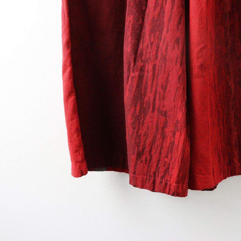 玉木新雌 タマキニイメ tamaki niime only one wide pants LONG オンリーワン ワイドパンツ 柄織 レッド┃ガウチョ 2400014587128 DECORATOM_COM_BR