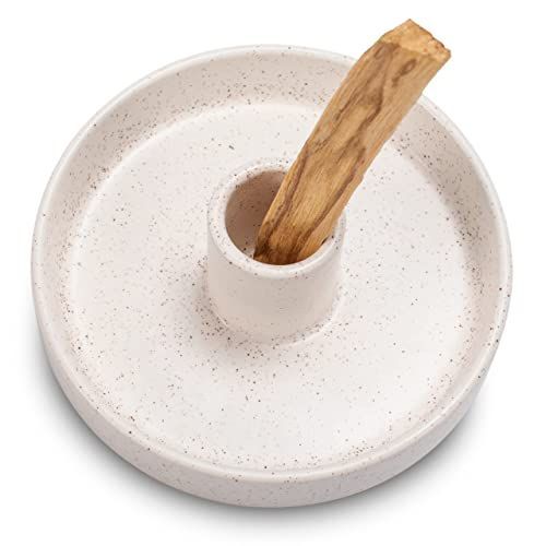 ホワイト パロサント 受け皿 ホルダー パロサント 皿 Palo Santo Holder セラミック 香炉 浄化用 ベージュ