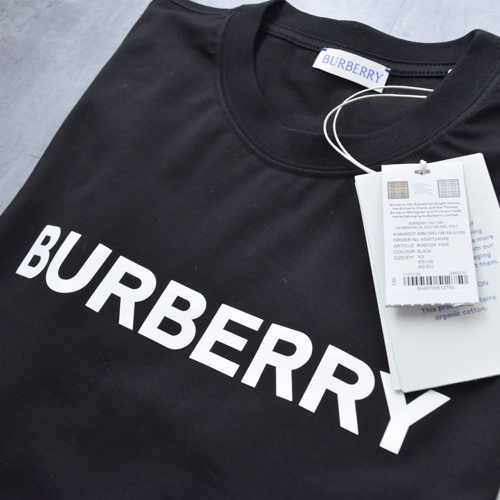 バーバリー Tシャツ 半袖 レディース コットン ロゴ ブラック 黒 ホワイト 白 ブランド キャメル ブラウン BURBERRY 8080324  8080325 8080427