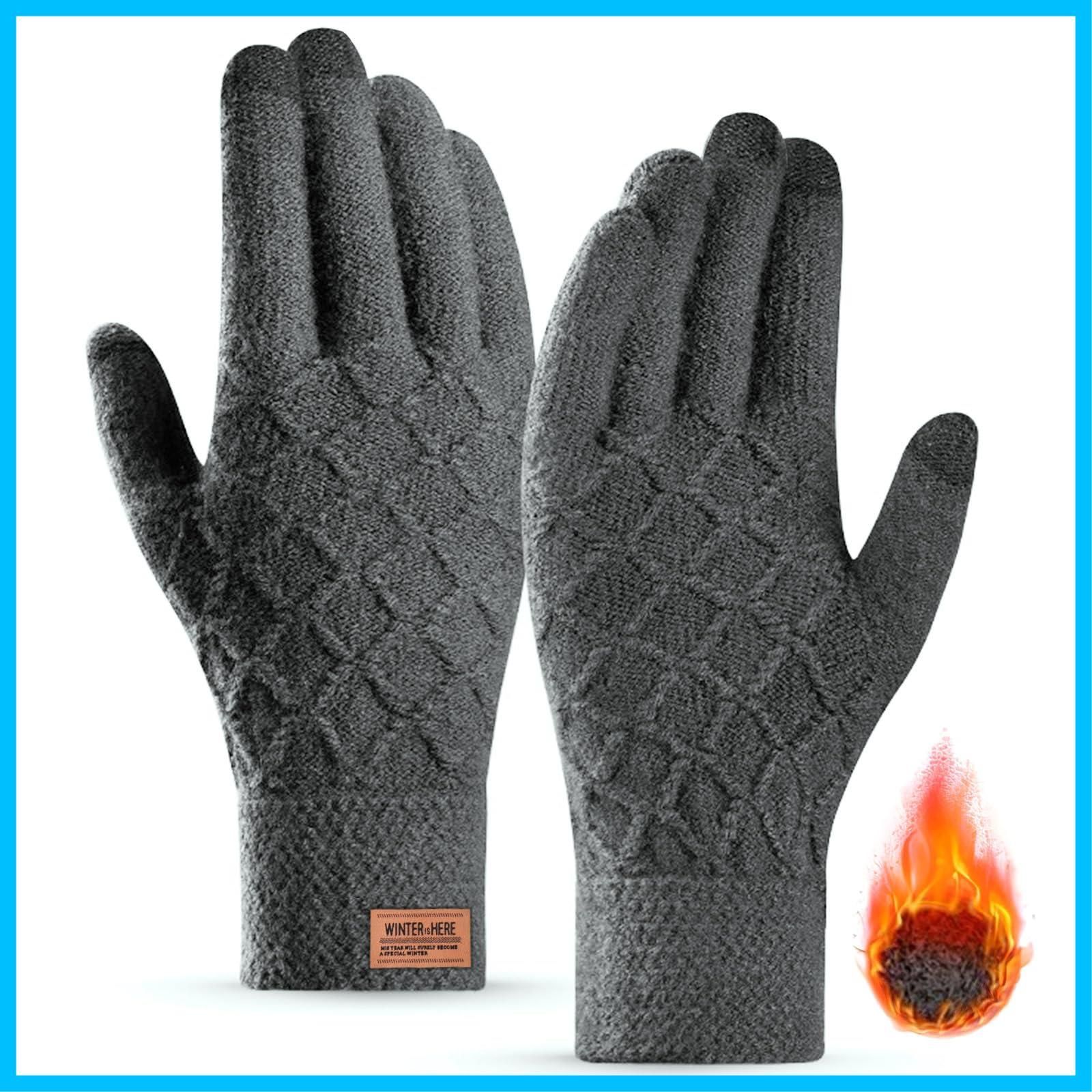 在庫 レディース メンズ手袋 スマホ手袋指先 タッチパネル グローブ あたたかなニット製 秋冬 ふわふわ裏起毛 冬用 てぶくろ スマホ対応 防寒手袋 手袋 男女兼用 GOKEI 濃いグレー