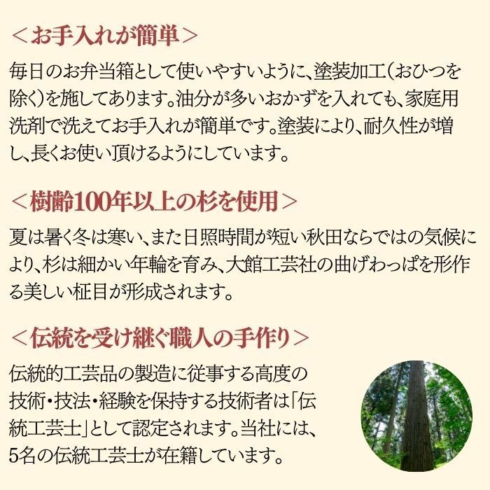 大館工芸社】小判弁当 古代朱（中）仕切りなし 小判型 曲げわっぱ 大館曲げわっぱ 木製 伝統工芸品 おしゃれ 男性 女性 秋田杉 - メルカリ