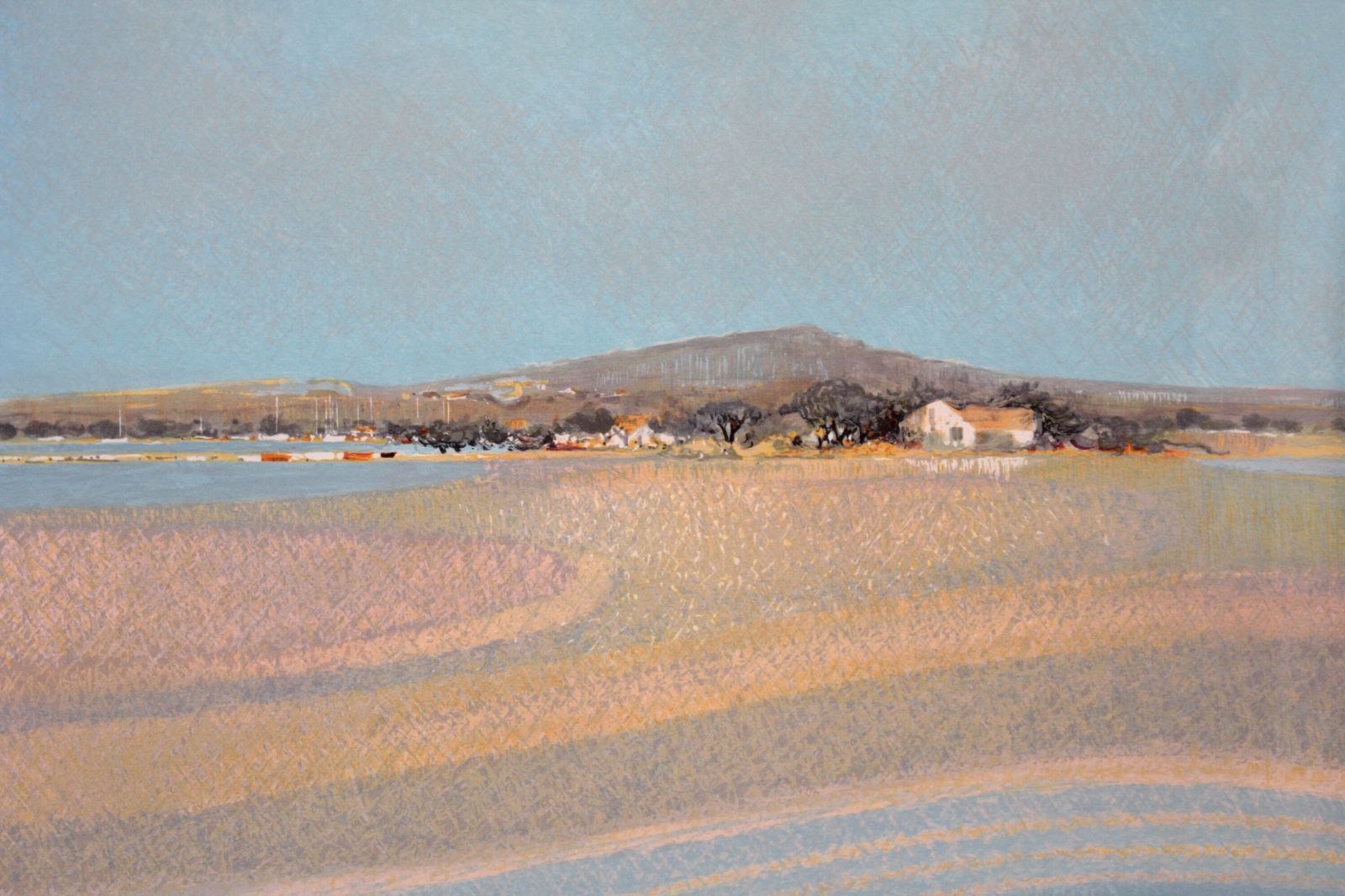 真作保証　アンドレ・ブーリエ「村の海岸」 リトグラフ 版画 絵画 真作保証アンドレ・ブーリエ「村の海岸」 リトグラフ 版画 絵画