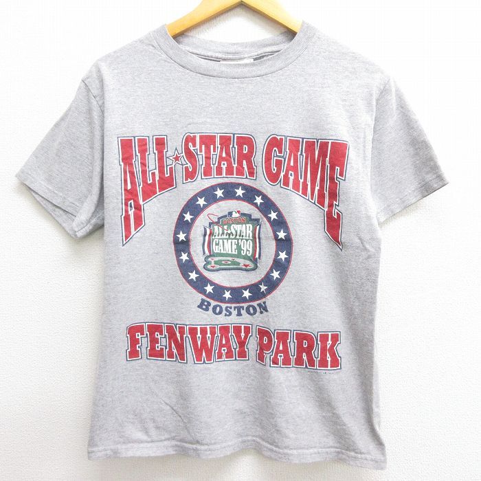 古着 リー Lee 半袖 ビンテージ Tシャツ キッズ ボーイズ 子供服 90s オールスターゲーム クルーネック グレー 霜降り メジャーリーグ