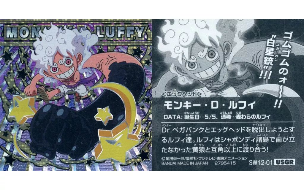 超激レア❗️ モンキーDルフィ SW12-01 表 P 1枚　裏 USGR 1枚 箔押し仕様] SW12-30 モンキー・D・ルフィ＆モンキー・D