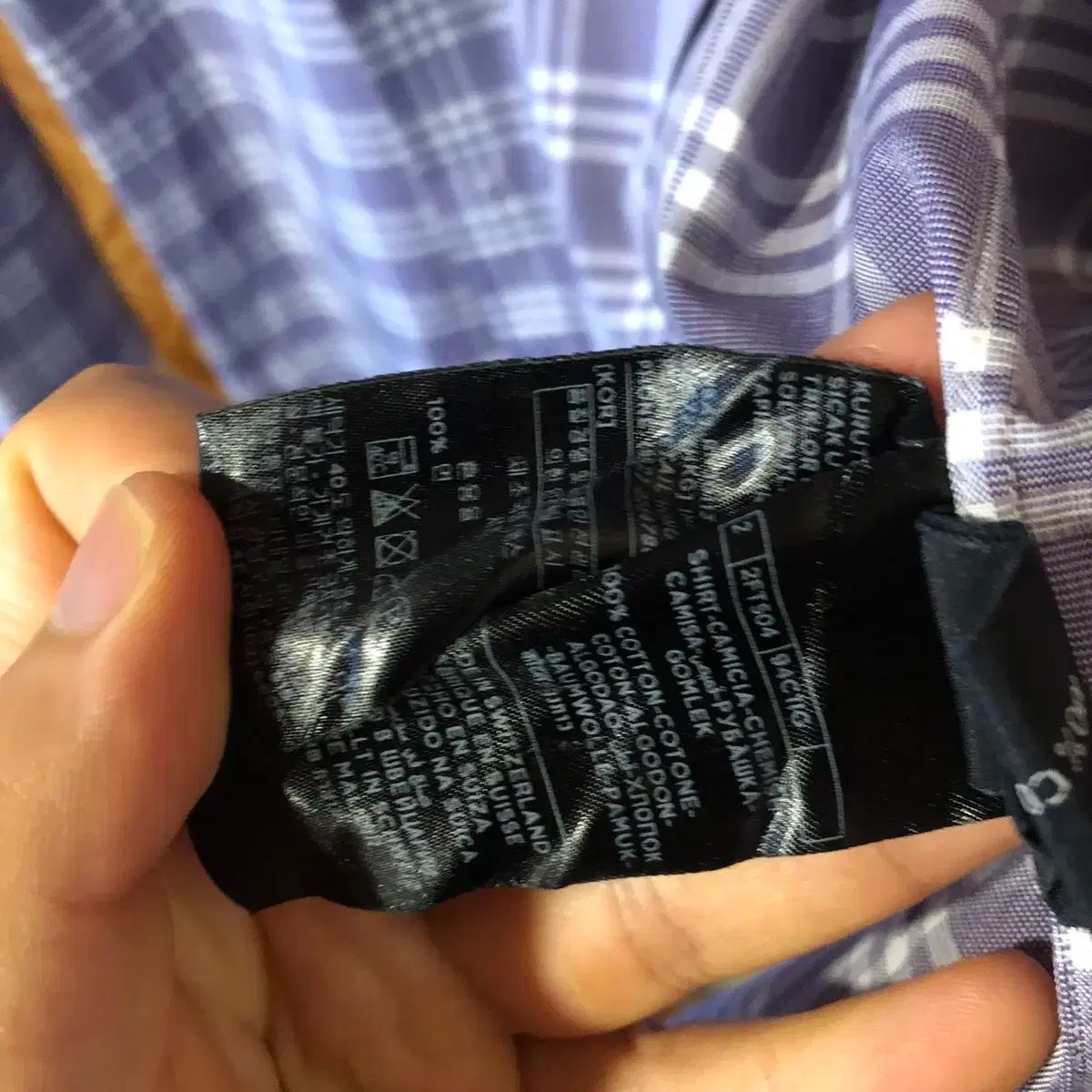 TOM FORD トムフォード 紫 チェック柄 ドレス シャツ