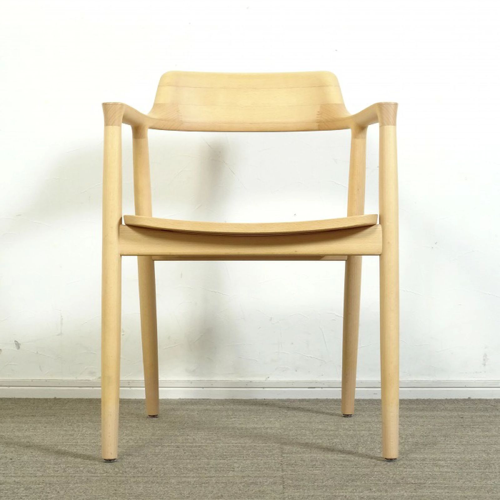 ①【マルニ木工】HIROSHIMA アームチェア 板座 ビーチ材 【公式通販】