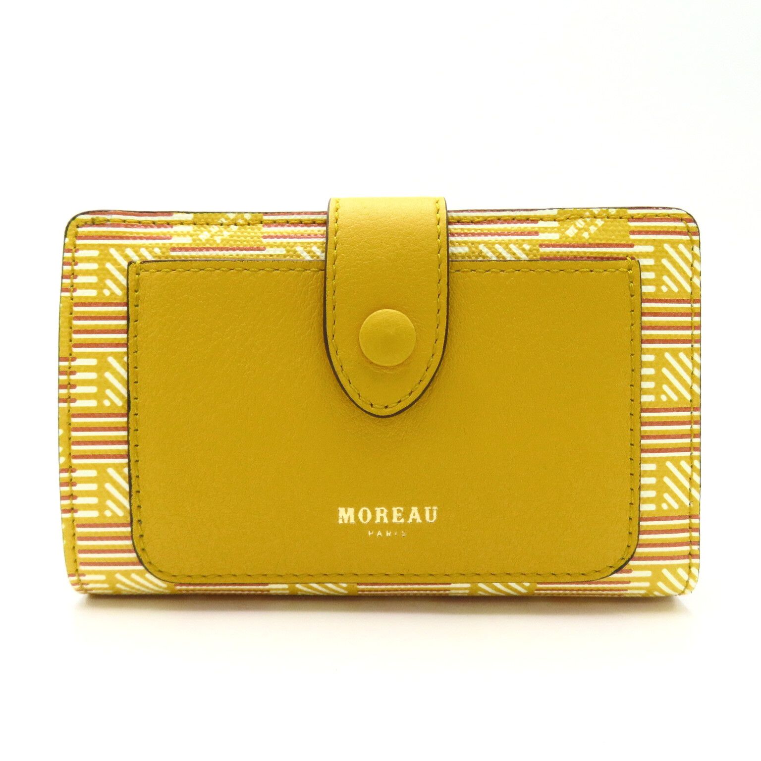 モロー パリ MOREAU PARIS 二つ折り財布 二つ折り財布 ZIPPYOSMOREAU イエロー PVCコーティングキャンバス レザー 二つ折り財布 レディース