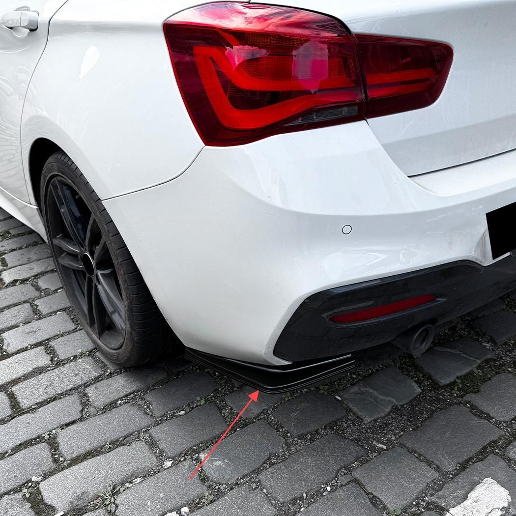 BMW 1シリーズ F20 F21 LCI Mスポーツ 2015-2019対応 リアバンパーコーナースポイラー ドレスアップ エアロパーツ ピアノブラック |5.10