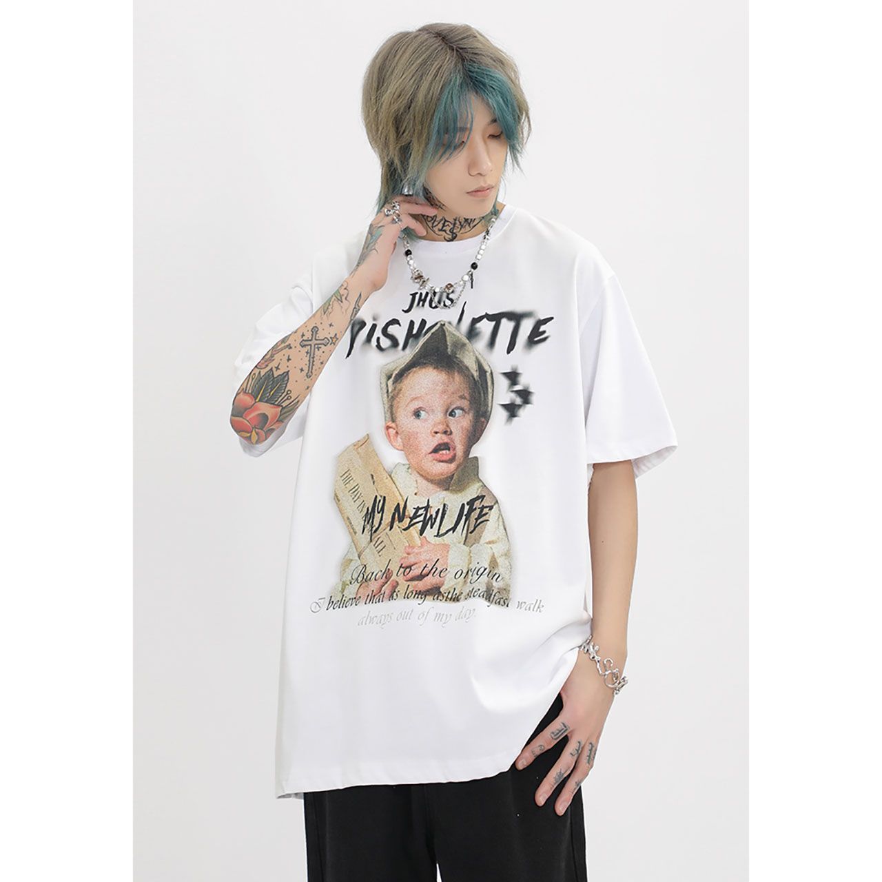 [New Era] スケートボード Tシャツ 長袖 コットン Tシャツ DOG TOWN ドッグタウン スケートボード