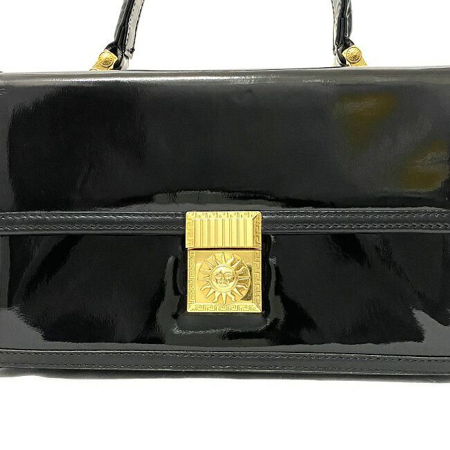 ヴェルサーチ バニティ バッグ ブラック ゴールド サンバースト 美品