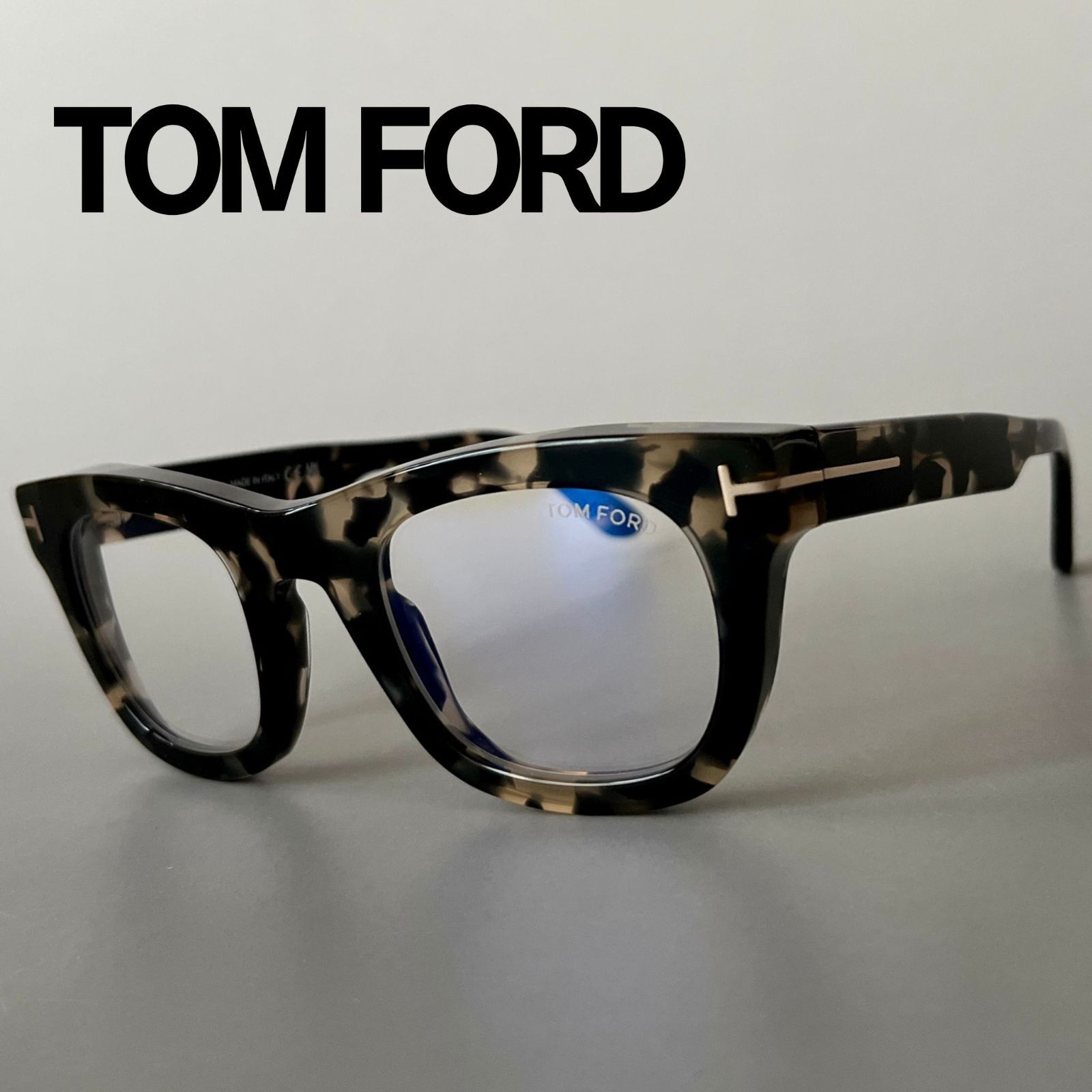 トムフォード メガネ TOM FORD ウェリントン グレー ハバナ メンズ