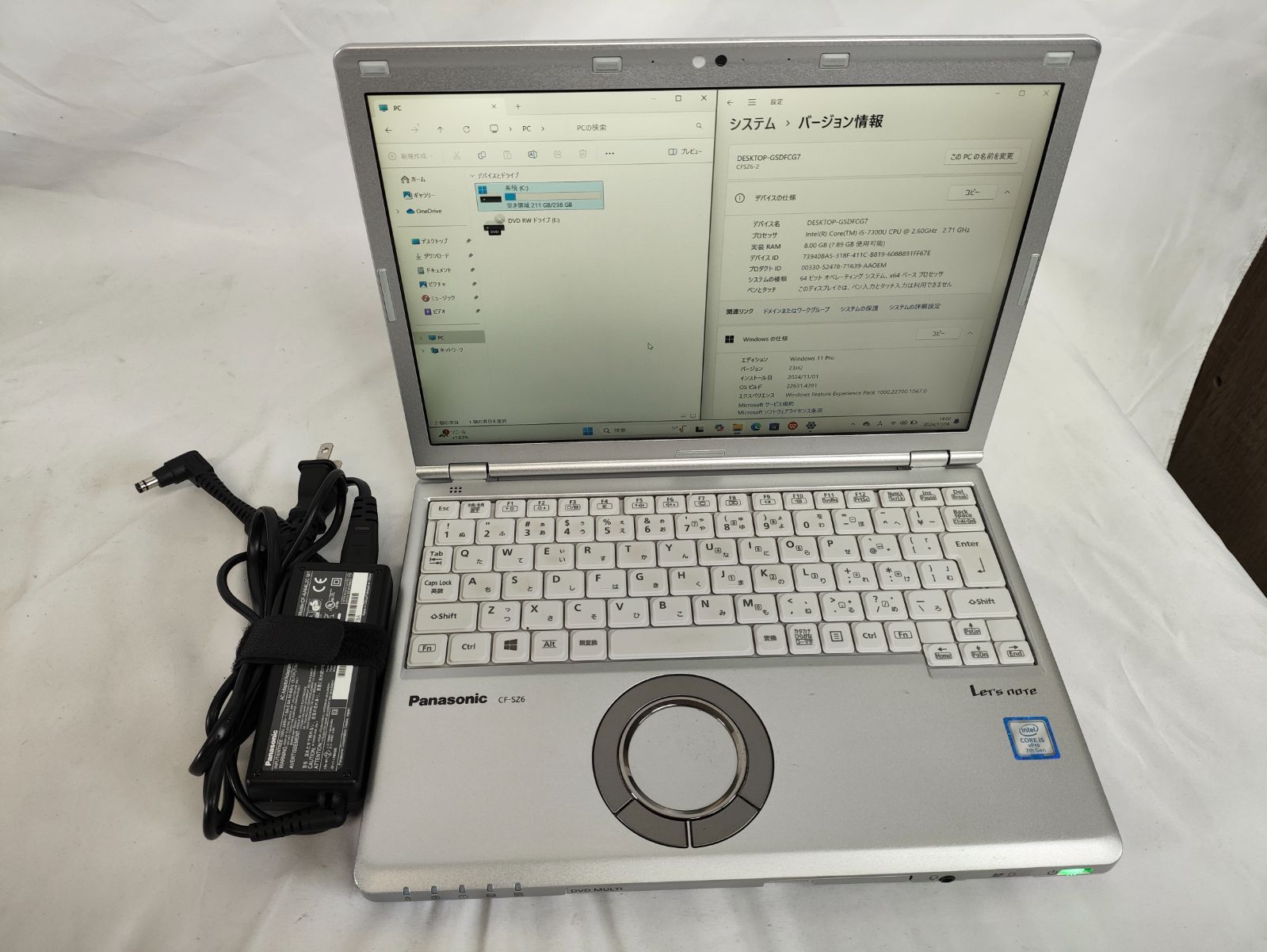 高解像度1920×1200/Panasonc CF-SZ6RDQVS 第7世代 Core i5-7300U /メモリ8GB/SSD:256GB/カメラ/無線/Bluetooth/カメラ/Office(J1494-0106)