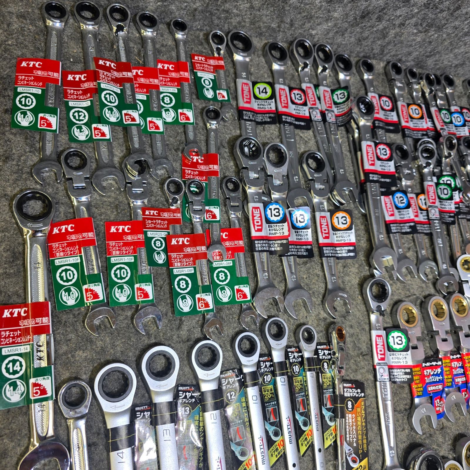 ブランド ギアレンチ ラチェット めがね 約120本 サイズ混合 KTC TONE スーパーツール MUSTTOOL 桶川店 BRIGHTFACE_UK